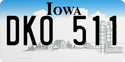 IA license plate DKO511