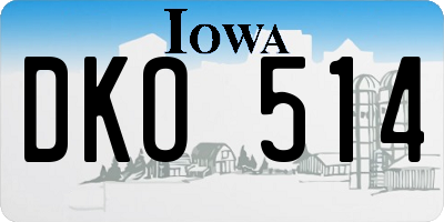 IA license plate DKO514