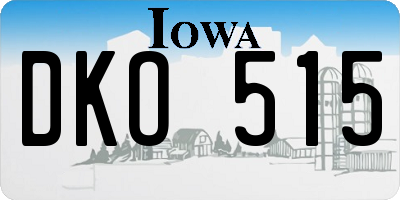 IA license plate DKO515