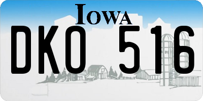 IA license plate DKO516