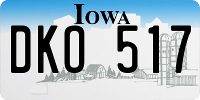 IA license plate DKO517