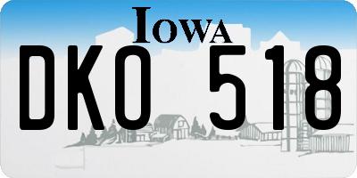 IA license plate DKO518
