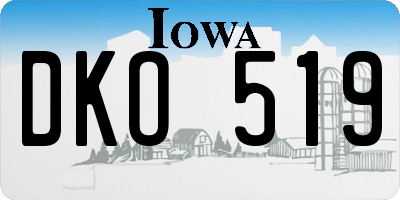 IA license plate DKO519