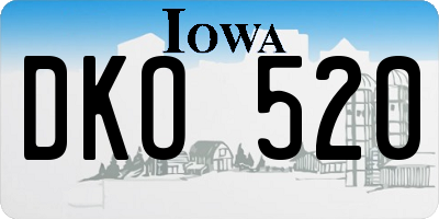 IA license plate DKO520