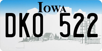IA license plate DKO522