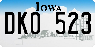 IA license plate DKO523