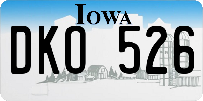 IA license plate DKO526
