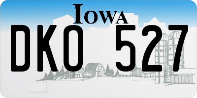 IA license plate DKO527