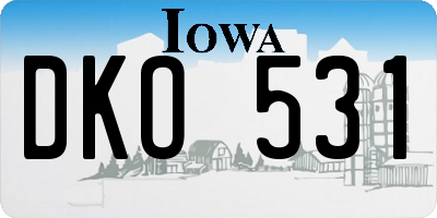 IA license plate DKO531