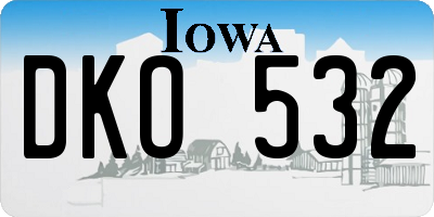 IA license plate DKO532