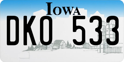 IA license plate DKO533