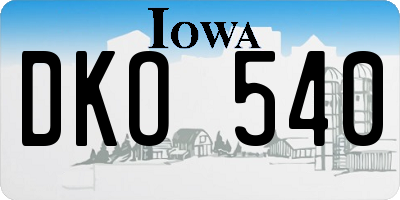 IA license plate DKO540