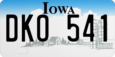 IA license plate DKO541