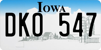 IA license plate DKO547