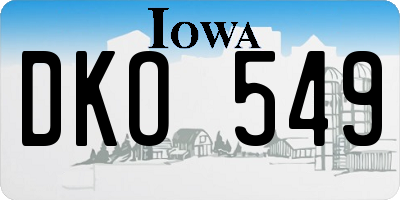 IA license plate DKO549