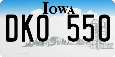 IA license plate DKO550