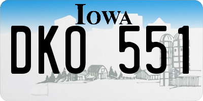 IA license plate DKO551