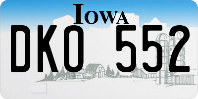 IA license plate DKO552