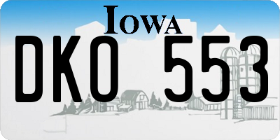 IA license plate DKO553
