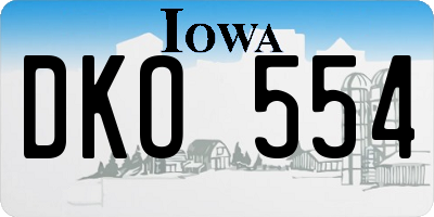 IA license plate DKO554