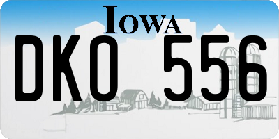 IA license plate DKO556