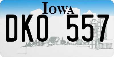 IA license plate DKO557
