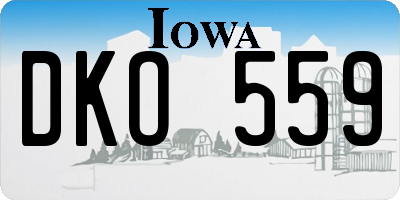 IA license plate DKO559