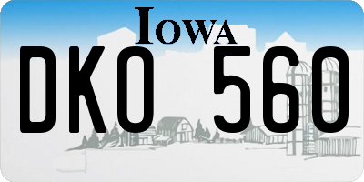 IA license plate DKO560