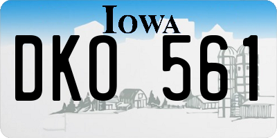 IA license plate DKO561