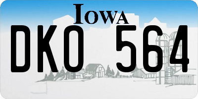 IA license plate DKO564