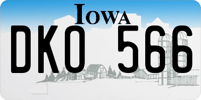 IA license plate DKO566