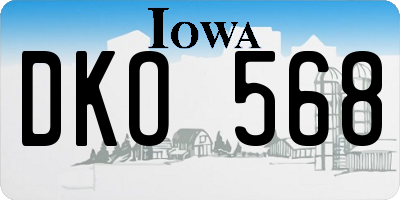 IA license plate DKO568