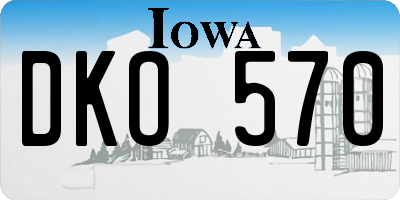 IA license plate DKO570
