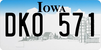 IA license plate DKO571
