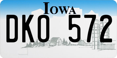 IA license plate DKO572