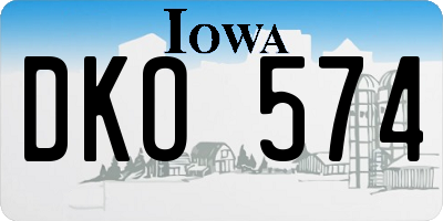 IA license plate DKO574