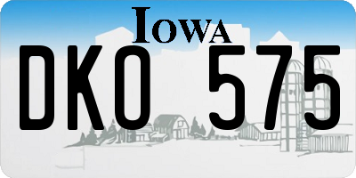 IA license plate DKO575