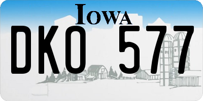 IA license plate DKO577