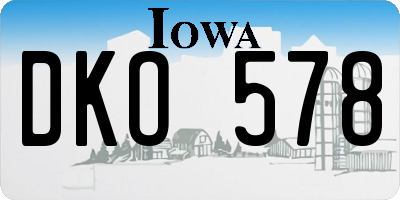 IA license plate DKO578