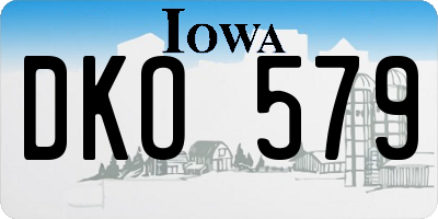 IA license plate DKO579