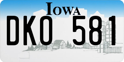 IA license plate DKO581