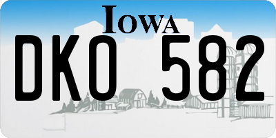 IA license plate DKO582