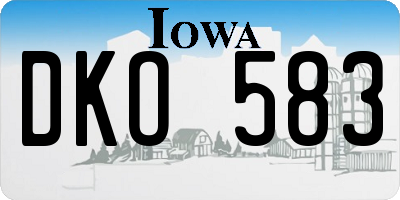 IA license plate DKO583