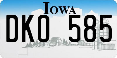 IA license plate DKO585