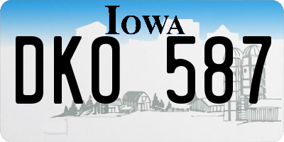 IA license plate DKO587