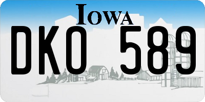 IA license plate DKO589