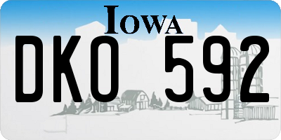 IA license plate DKO592