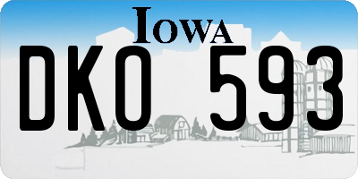 IA license plate DKO593