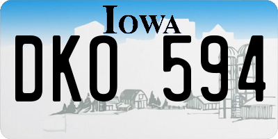 IA license plate DKO594