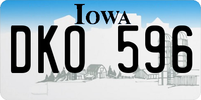 IA license plate DKO596